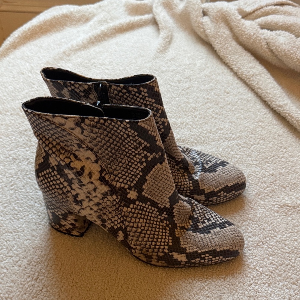 Snakeskin Booties